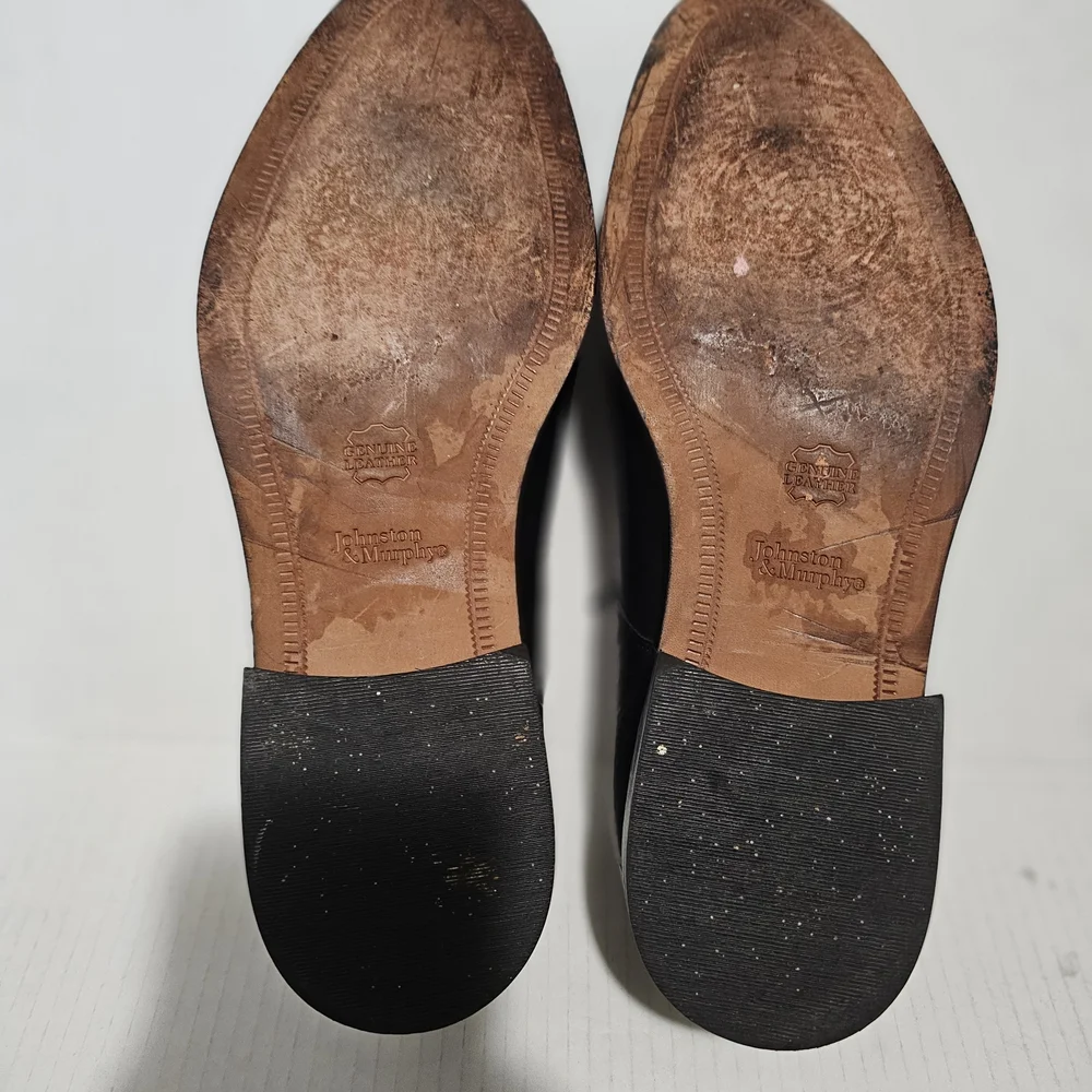 Johnston & Murphy Sz 11.5 Black Leather cap toe Oxford shoes Dress formal
